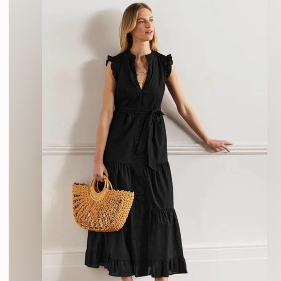 Boden Dresses & Skirts - Boden Tiered Ruffle‎ Poplin Maxi Dress Size 8